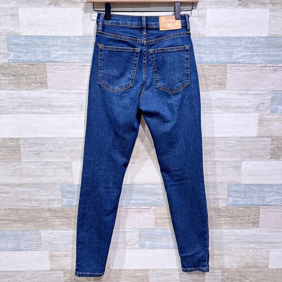 Everlane Authentic Stretch High-Rise Ankle Skinny Jeans Mid Blue Womens 23 - Picture 4 of 8